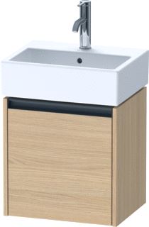 DURAVIT KETHO 2 WASTAFELONDERBOUWKAST MET 1 DEUR 43.4X33.8X44CM RECHTS MET GREEP ANTRACIET NATUUR EIKEN MAT