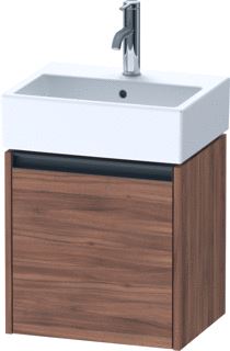 DURAVIT KETHO 2 WASTAFELONDERBOUWKAST MET 1 DEUR 43.4X33.8X44CM RECHTS MET GREEP ANTRACIET NOTEN MAT