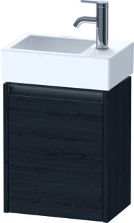 DURAVIT KETHO 2 WASTAFELONDERBOUWKAST MET 1 DEUR 36.4X23.8X44CM LINKS MET GREEP ANTRACIET EIKEN ZWART MAT