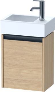 DURAVIT KETHO 2 WASTAFELONDERBOUWKAST MET 1 DEUR 36.4X23.8X44CM LINKS MET GREEP ANTRACIET NATUUR EIKEN MAT 