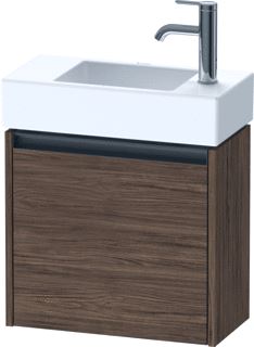 DURAVIT KETHO 2 WASTAFELONDERBOUWKAST MET 1 DEUR 48.4X23.8X44CM LINKS MET GREEP ANTRACIET DONKER NOTEN MAT