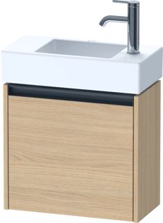 DURAVIT KETHO 2 WASTAFELONDERBOUWKAST MET 1 DEUR 48.4X23.8X44CM LINKS MET GREEP ANTRACIET NATUUR EIKEN MAT