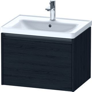 DURAVIT KETHO 2 WASTAFELONDERBOUWKAST MET 1 LADE 63.4X45.5X44CM MET GREEP ANTRACIET EIKEN ZWART MAT