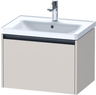 DURAVIT KETHO 2 WASTAFELONDERBOUWKAST MET 1 LADE 63.4X45.5X44CM MET GREEP ANTRACIET TAUPE MAT