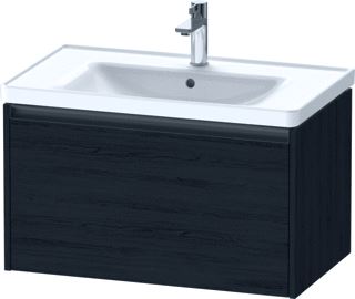 DURAVIT KETHO 2 WASTAFELONDERBOUWKAST MET 1 LADE 78.4X45.5X44CM MET GREEP ANTRACIET EIKEN ZWART MAT