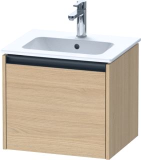 DURAVIT KETHO 2 WASTAFELONDERBOUWKAST MET 1 LADE 51X42X44CM MET GREEP ANTRACIET NATUUR EIKEN MAT