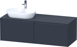 DURAVIT KETHO 2 WASTAFELONDERBOUWKAST INCL. CONSOLEPLAAT MET 2 LADEN VOOR WASKOM LINKS 140X55X45.9CM MET HANDGREPEN ANTRACIET GRAFIET SUPERMAT