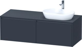 DURAVIT KETHO 2 WASTAFELONDERBOUWKAST INCL. CONSOLEPLAAT MET 2 LADEN VOOR WASKOM RECHTS 140X55X45.9CM MET HANDGREPEN ANTRACIET GRAFIET SUPERMAT