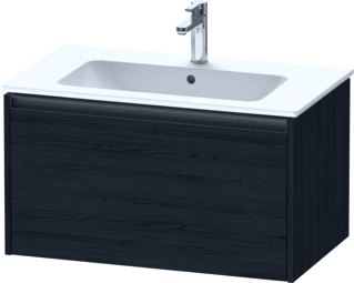 DURAVIT KETHO 2 WASTAFELONDERBOUWKAST MET 1 LADE 81X48X44CM MET GREEP ANTRACIET EIKEN ZWART MAT