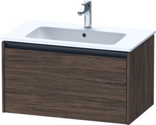 DURAVIT KETHO 2 WASTAFELONDERBOUWKAST MET 1 LADE 81X48X44CM MET GREEP ANTRACIET DONKER NOTEN MAT