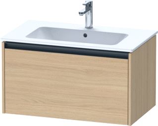 DURAVIT KETHO 2 WASTAFELONDERBOUWKAST MET 1 LADE 81X48X44CM MET GREEP ANTRACIET NATUUR EIKEN MAT