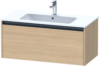 DURAVIT KETHO 2 WASTAFELONDERBOUWKAST MET 1 LADE 101X48X44CM MET GREEP ANTRACIET NATUUR EIKEN MAT