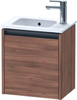 DURAVIT KETHO 2 WASTAFELONDERBOUWKAST MET 1 DEUR 41X29.2X44CM LINKS MET GREEP ANTRACIET NOTEN MAT