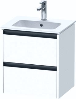 DURAVIT KETHO 2 WASTAFELONDERBOUWKAST MET 2 LADEN 51X42X54.9CM MET GREPEN ANTRACIET WIT MAT