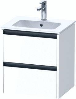 DURAVIT KETHO 2 WASTAFELONDERBOUWKAST MET 2 LADEN 51X42X54.9CM MET GREPEN ANTRACIET HOOGGLANS WIT