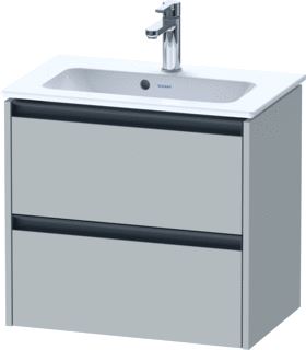 DURAVIT KETHO 2 WASTAFELONDERBOUWKAST MET 2 LADEN 61X39X54.9CM MET GREPEN ANTRACIET BETONGRIJS MAT