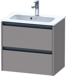 DURAVIT KETHO 2 WASTAFELONDERBOUWKAST MET 2 LADEN 61X39X54.9CM MET GREPEN ANTRACIET BASALT MAT