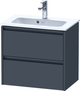 DURAVIT KETHO 2 WASTAFELONDERBOUWKAST MET 2 LADEN 61X39X54.9CM MET GREPEN ANTRACIET GRAFIET MAT