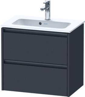 DURAVIT KETHO 2 WASTAFELONDERBOUWKAST MET 2 LADEN 61X39X54.9CM MET GREPEN ANTRACIET GRAFIET SUPERMAT