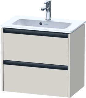 DURAVIT KETHO 2 WASTAFELONDERBOUWKAST MET 2 LADEN 61X39X54.9CM MET GREPEN ANTRACIET TAUPE SUPERMAT