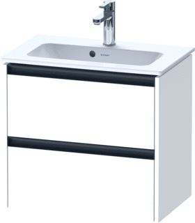 DURAVIT KETHO 2 WASTAFELONDERBOUWKAST MET 2 LADEN 61X39X54.9CM MET GREPEN ANTRACIET WIT SUPERMAT