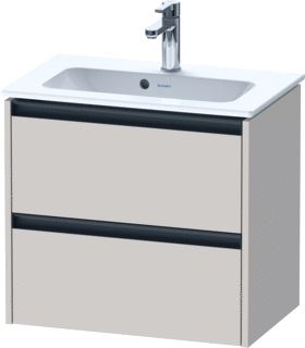 DURAVIT KETHO 2 WASTAFELONDERBOUWKAST MET 2 LADEN 61X39X54.9CM MET GREPEN ANTRACIET TAUPE MAT