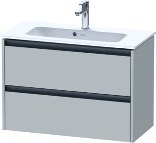 DURAVIT KETHO 2 WASTAFELONDERBOUWKAST MET 2 LADEN 81X39X54.9CM MET GREPEN ANTRACIET BETONGRIJS MAT