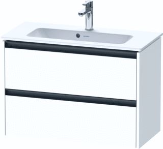 DURAVIT KETHO 2 WASTAFELONDERBOUWKAST MET 2 LADEN 81X39X54.9CM MET GREPEN ANTRACIET WIT MAT