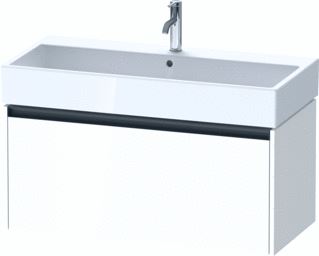 DURAVIT KETHO 2 WASTAFELONDERBOUWKAST MET 1 LADE 98.4X46X44CM MET GREEP ANTRACIET HOOGGLANS WIT