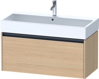 DURAVIT KETHO 2 WASTAFELONDERBOUWKAST MET 1 LADE 98.4X46X44CM MET GREEP ANTRACIET NATUUR EIKEN MAT