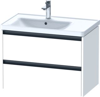 DURAVIT KETHO 2 WASTAFELONDERBOUWKAST MET 2 LADEN VOOR WASKOM LINKS 78.4X45.5X54.9CM MET GREPEN ANTRACIET WIT SUPERMAT 