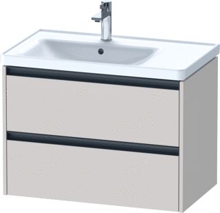 DURAVIT KETHO 2 WASTAFELONDERBOUWKAST MET 2 LADEN VOOR WASKOM LINKS 78.4X45.5X54.9CM MET GREPEN ANTRACIET TAUPE MAT