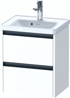 DURAVIT KETHO 2 WASTAFELONDERBOUWKAST MET 2 LADEN 48.4X37.5X54.9CM MET GREPEN ANTRACIET HOOGGLANS WIT