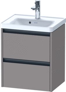 DURAVIT KETHO 2 WASTAFELONDERBOUWKAST MET 2 LADEN 48.4X37.5X54.9CM MET GREPEN ANTRACIET BASALT MAT