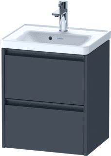 DURAVIT KETHO 2 WASTAFELONDERBOUWKAST MET 2 LADEN 48.4X37.5X54.9CM MET GREPEN ANTRACIET GRAFIET MAT