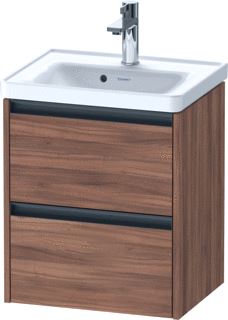 DURAVIT KETHO 2 WASTAFELONDERBOUWKAST MET 2 LADEN 48.4X37.5X54.9CM MET GREPEN ANTRACIET NOTEN MAT