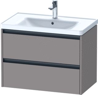 DURAVIT KETHO 2 WASTAFELONDERBOUWKAST MET 2 LADEN 78.4X45.5X54.9CM MET GREPEN ANTRACIET BASALT MAT