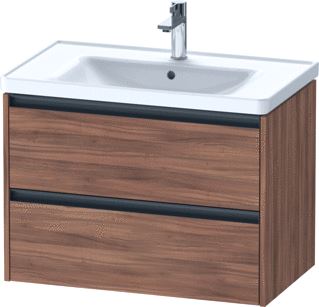 DURAVIT KETHO 2 WASTAFELONDERBOUWKAST MET 2 LADEN 78.4X45.5X54.9CM MET GREPEN ANTRACIET NOTEN MAT