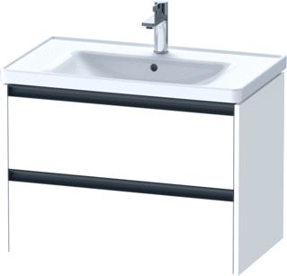 DURAVIT KETHO 2 WASTAFELONDERBOUWKAST MET 2 LADEN 78.4X45.5X54.9CM MET GREPEN ANTRACIET WIT SUPERMAT