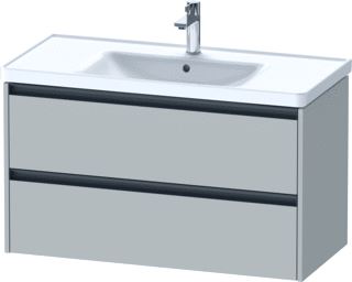 DURAVIT KETHO 2 WASTAFELONDERBOUWKAST MET 2 LADEN 98.4X45.5X54.9CM MET GREPEN ANTRACIET BETONGRIJS MAT