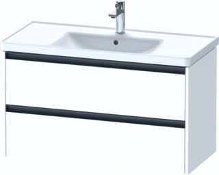 DURAVIT KETHO 2 WASTAFELONDERBOUWKAST MET 2 LADEN 98.4X45.5X54.9CM MET GREPEN ANTRACIET WIT MAT