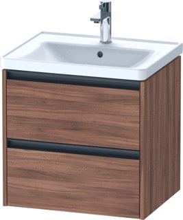 DURAVIT KETHO 2 WASTAFELONDERBOUWKAST MET 2 LADEN 58.4X45.5X54.9CM MET GREPEN ANTRACIET NOTEN MAT