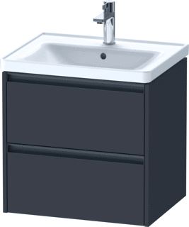 DURAVIT KETHO 2 WASTAFELONDERBOUWKAST MET 2 LADEN 58.4X45.5X54.9CM MET GREPEN ANTRACIET GRAFIET SUPERMAT