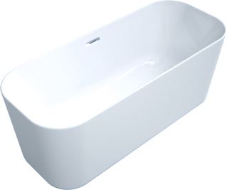 VILLEROY & BOCH FINION KUNSTSTOF VRIJSTAAND DUOBAD QUARYL OVAAL 170X70X48CM INCL. PUSH-TO-OPEN AFV.PLUG +OVERLOOP + DESIGNRING CHROOM/WIT