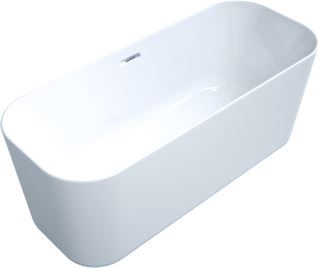 VILLEROY & BOCH FINION KUNSTSTOF VRIJSTAAND DUOBAD QUARYL OVAAL MET WATERTOEVOER 170X70X48CM INCL. PUSH-TO-OPEN AFV.PLUG +OVERLOOP + DESIGNRING CHROOM/WIT