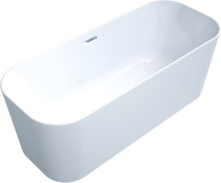 VILLEROY & BOCH FINION KUNSTSTOF VRIJSTAAND DUOBAD QUARYL OVAAL MET WATERTOEVOER 170X70X48CM INCL. PUSH-TO-OPEN AFVOERPLUG + OVERLOOP CHROOM/WIT