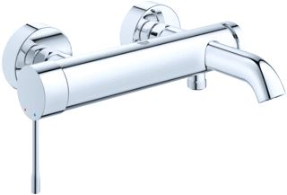 GROHE ESSENCE NEW BADMENGKRAAN WAND TWEEGREEPS 2-GATS OMSTELINRICHTING 150+/-15MM HART 193MM UITLOOP VAST CHROOM