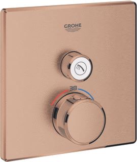 GROHE GROHTHERM SMARTCONTROL INBOUWMENGKRAAN OPBOUWDEEL BAD/DOUCHE THERMOSTAAT VIERKANT EENGREEPS WARM SUNSET GEBORSTELD 