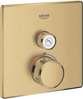 GROHE GROHTHERM SMARTCONTROL INBOUWMENGKRAAN OPBOUWDEEL BAD/DOUCHE THERMOSTAAT VIERKANT EENGREEPS COOL SUNRISE GEBORSTELD 