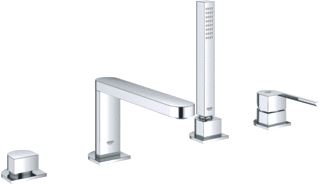 GROHE PLUS BADRANDCOMBINATIE MET STAAFHANDDOUCHE TWEEGREEPS 4-GATS 2000MM DOUCHESLANG 211MM UITLOOP CHROOM